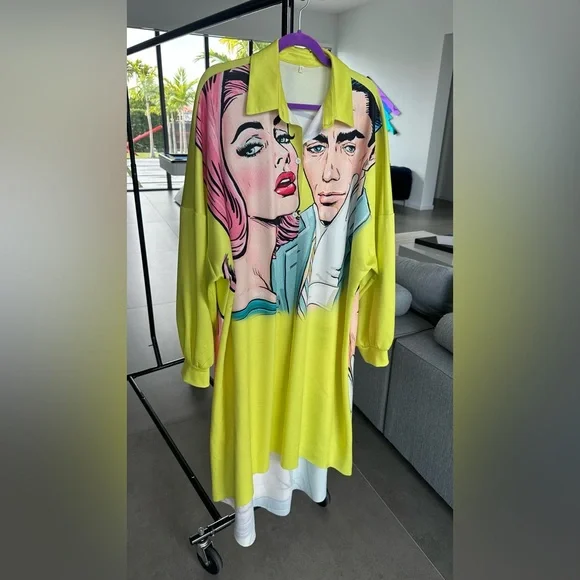 Vibrant Pop Art Graphic Dress - Picture 3 of 4